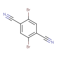 Chemical structure of 2,5-dibromobenzene-1,4-dicarbonitrile - CSSB00010007929
