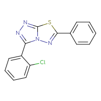 Chemical structure of 3-(2-chlorophenyl)-6-phenyl-[1,2,4]triazolo[3,4-b][1,3,4]thiadiazole - CSSB00121638169