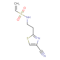 Chemical structure of N-[2-(4-cyano-1,3-thiazol-2-yl)ethyl]ethene-1-sulfonamide - CSSB14831211534