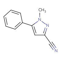 Chemical structure of 1-methyl-5-phenyl-1H-pyrazole-3-carbonitrile - CSSB00009875160