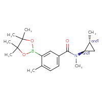 Chemical structure of rac-N,4-dimethyl-N-[(1R,2R)-2-methylcyclopropyl]-3-(4,4,5,5-tetramethyl-1,3,2-dioxaborolan-2-yl)benzamide - CSSB06733287453