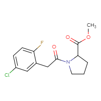 Chemical structure of methyl 1-[2-(5-chloro-2-fluorophenyl)acetyl]pyrrolidine-2-carboxylate - CSSB06488210519