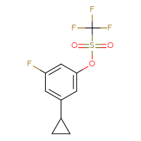 Chemical structure of 3-cyclopropyl-5-fluorophenyl trifluoromethanesulfonate - CSSB14952465302