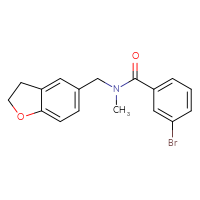 Chemical structure of 3-bromo-N-[(2,3-dihydro-1-benzofuran-5-yl)methyl]-N-methylbenzamide - CSSB01876271547