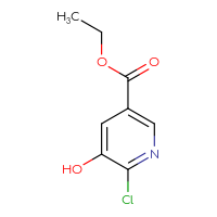 Chemical structure of ethyl 6-chloro-5-hydroxypyridine-3-carboxylate - CSSB00010135809