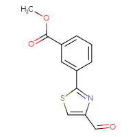 Chemical structure of methyl 3-(4-formyl-1,3-thiazol-2-yl)benzoate - CSSB03567085406