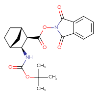 Chemical structure of 1,3-dioxo-2,3-dihydro-1H-isoindol-2-yl (1S,2R,3S,4R)-3-{[(tert-butoxy)carbonyl]amino}bicyclo[2.2.1]heptane-2-carboxylate - CSSB00135414887