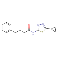 Chemical structure of N-(5-cyclopropyl-1,3,4-thiadiazol-2-yl)-4-phenylbutanamide - CSSB00046151422