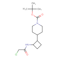 Chemical structure of tert-butyl 4-[2-(2-chloroacetamido)cyclobutyl]piperidine-1-carboxylate - CSSB20610892241