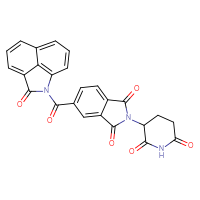 Chemical structure of 2-(2,6-dioxopiperidin-3-yl)-5-{3-oxo-2-azatricyclo[6.3.1.0⁴,¹²]dodeca-1(12),4,6,8,10-pentaene-2-carbonyl}-2,3-dihydro-1H-isoindole-1,3-dione - CSSB21531616895