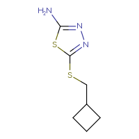 Chemical structure of 5-[(cyclobutylmethyl)sulfanyl]-1,3,4-thiadiazol-2-amine - CSSB00012288714
