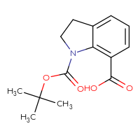 Chemical structure of 1-[(tert-butoxy)carbonyl]-2,3-dihydro-1H-indole-7-carboxylic acid - CSSB00009828497