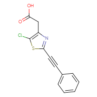 Chemical structure of 2-[5-chloro-2-(2-phenylethynyl)-1,3-thiazol-4-yl]acetic acid - CSSB06623411695