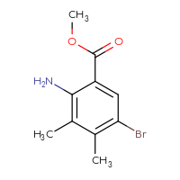 Chemical structure of methyl 2-amino-5-bromo-3,4-dimethylbenzoate - CSSB00120771132