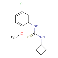 Chemical structure of 1-(5-chloro-2-methoxyphenyl)-3-cyclobutylthiourea - CSSB01999084894