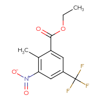 Chemical structure of ethyl 2-methyl-3-nitro-5-(trifluoromethyl)benzoate - CSSB08328332246