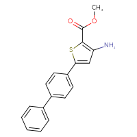 Chemical structure of methyl 3-amino-5-{[1,1'-biphenyl]-4-yl}thiophene-2-carboxylate - CSSB00103155642