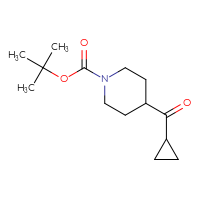 Chemical structure of tert-butyl 4-cyclopropanecarbonylpiperidine-1-carboxylate - CSSB00010277585