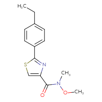 Chemical structure of 2-(4-ethylphenyl)-N-methoxy-N-methyl-1,3-thiazole-4-carboxamide - CSSB00103980397