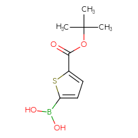 Chemical structure of {5-[(tert-butoxy)carbonyl]thiophen-2-yl}boronic acid - CSSB00010218465