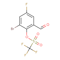 Chemical structure of 2-bromo-4-fluoro-6-formylphenyl trifluoromethanesulfonate - CSSB21009700588