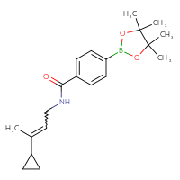 Chemical structure of N-(3-cyclopropylbut-2-en-1-yl)-4-(4,4,5,5-tetramethyl-1,3,2-dioxaborolan-2-yl)benzamide - CSSB03473454744