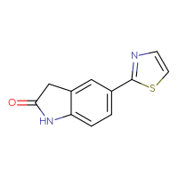 Chemical structure of 5-(1,3-thiazol-2-yl)-2,3-dihydro-1H-indol-2-one - CSSB00012606036