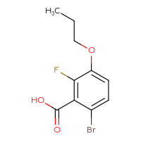 Chemical structure of 6-bromo-2-fluoro-3-propoxybenzoic acid - CSSB03549490662