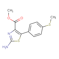 Chemical structure of methyl 2-amino-5-[4-(methylsulfanyl)phenyl]-1,3-thiazole-4-carboxylate - CSSB06592320844