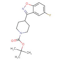 Chemical structure of tert-butyl 4-(5-fluoro-1,2-benzoxazol-3-yl)piperidine-1-carboxylate - CSSB06729680601