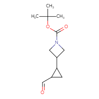 Chemical structure of tert-butyl 3-(2-formylcyclopropyl)azetidine-1-carboxylate - CSSB00011091572