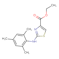 Chemical structure of ethyl 2-[(2,4,6-trimethylphenyl)amino]-1,3-thiazole-4-carboxylate - CSSB00045317890