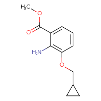 Chemical structure of methyl 2-amino-3-(cyclopropylmethoxy)benzoate - CSSB00012204449