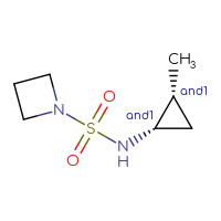 Chemical structure of rac-N-[(1R,2S)-2-methylcyclopropyl]azetidine-1-sulfonamide - CSMB06358911006