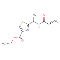 Chemical structure of ethyl 2-[1-(prop-2-enamido)ethyl]-1,3-thiazole-4-carboxylate - CSSB01276570600