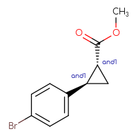 Chemical structure of rac-methyl (1R,2R)-2-(4-bromophenyl)cyclopropane-1-carboxylate - CSSB02496064426