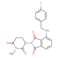 Chemical structure of 4-{[(4-fluorophenyl)methyl]amino}-2-(1-methyl-2,6-dioxopiperidin-3-yl)-2,3-dihydro-1H-isoindole-1,3-dione - CSSB06559342324