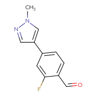 Chemical structure of 2-fluoro-4-(1-methyl-1H-pyrazol-4-yl)benzaldehyde - CSSB00011400093