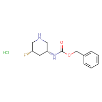Chemical structure of benzyl N-[(3R,5S)-5-fluoropiperidin-3-yl]carbamate hydrochloride - CSSB00025717133