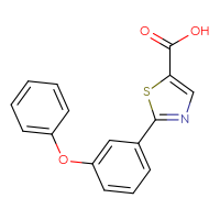 Chemical structure of 2-(3-phenoxyphenyl)-1,3-thiazole-5-carboxylic acid - CSSB21253042887