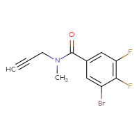 Chemical structure of 3-bromo-4,5-difluoro-N-methyl-N-(prop-2-yn-1-yl)benzamide - CSSB11897397510