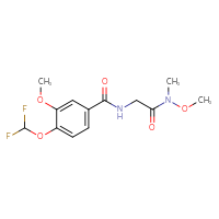 Chemical structure of 2-{[4-(difluoromethoxy)-3-methoxyphenyl]formamido}-N-methoxy-N-methylacetamide - CSSB02105388372