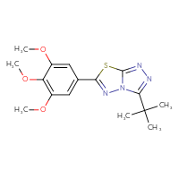 Chemical structure of 3-tert-butyl-6-(3,4,5-trimethoxyphenyl)-[1,2,4]triazolo[3,4-b][1,3,4]thiadiazole - CSSB00121625679