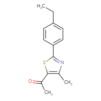 Chemical structure of 1-[2-(4-ethylphenyl)-4-methyl-1,3-thiazol-5-yl]ethan-1-one - CSSB00000259360