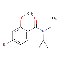Chemical structure of 4-bromo-N-cyclopropyl-N-ethyl-2-methoxybenzamide - CSSB00005622084