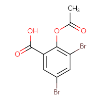 Chemical structure of 2-(acetyloxy)-3,5-dibromobenzoic acid - CSSB00009993219
