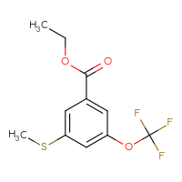 Chemical structure of ethyl 3-(methylsulfanyl)-5-(trifluoromethoxy)benzoate - CSSB21103684046