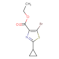 Chemical structure of ethyl 5-bromo-2-cyclopropyl-1,3-thiazole-4-carboxylate - CSSB00010124592