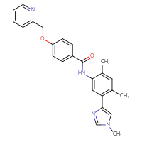 Chemical structure of N-[2,4-dimethyl-5-(1-methyl-1H-imidazol-4-yl)phenyl]-4-[(pyridin-2-yl)methoxy]benzamide - CSSB06595021942