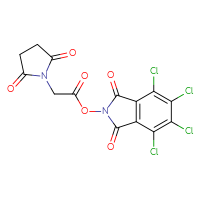 Chemical structure of 4,5,6,7-tetrachloro-1,3-dioxo-2,3-dihydro-1H-isoindol-2-yl 2-(2,5-dioxopyrrolidin-1-yl)acetate - CSSB20270601987